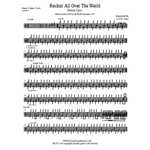Status Quo Rockin All Over The World Drum Score Drum Sheet Drum Note